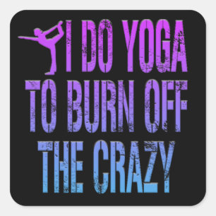Sticker Carré Adorables Drôle I Do Yoga