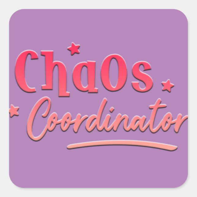 Sticker Carré Adorables Funny Kids Chaos Coordonnateur (Devant)