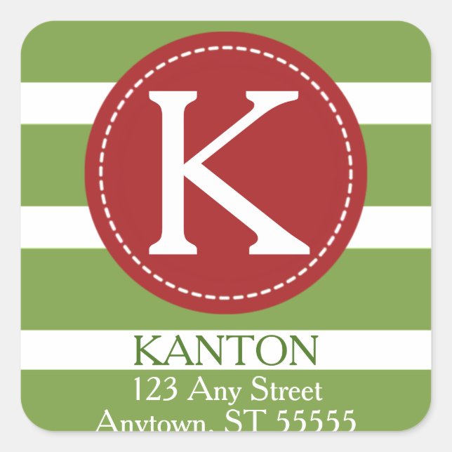 Sticker Carré Adresse de retour Merry & Bright (Devant)