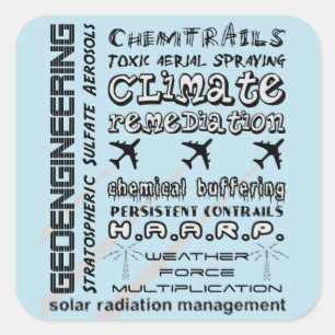 Sticker Carré Aérosols de toxique de chemtrails de