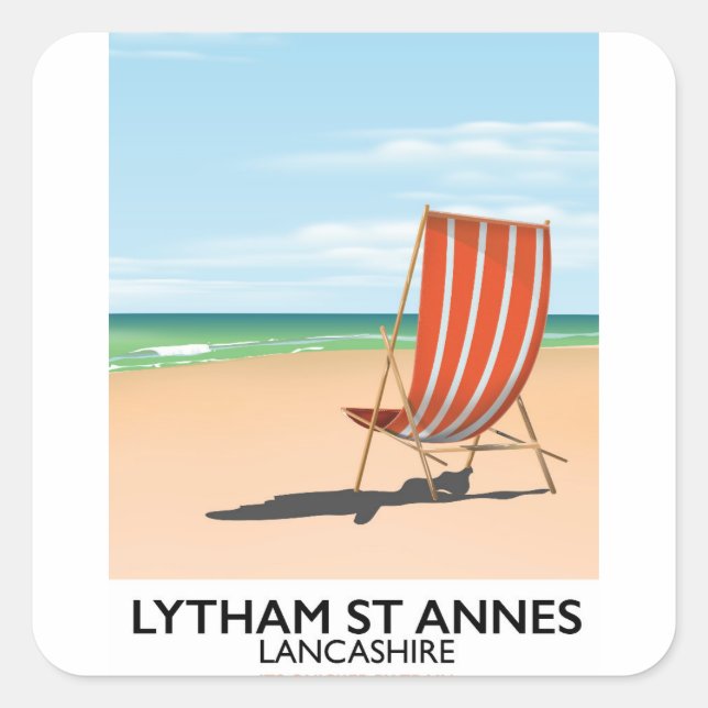 Sticker Carré Affiche de Lytham St Annes Lancashire au bord de l (Devant)