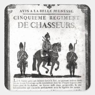 Sticker Carré Affiche de recrutement pour le cinquième régimen