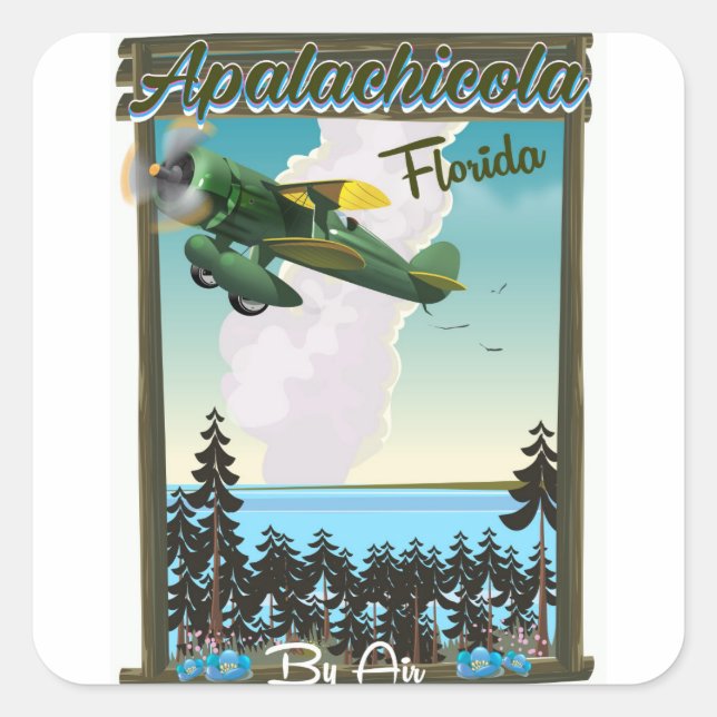 Sticker Carré Affiche de vol Apalachicola National Forest Florid (Devant)