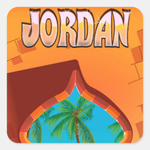 Sticker Carré Affiche de voyage du Palais Jordanie