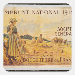 Sticker Carré Affiche pour le prêt pour la défense nationale