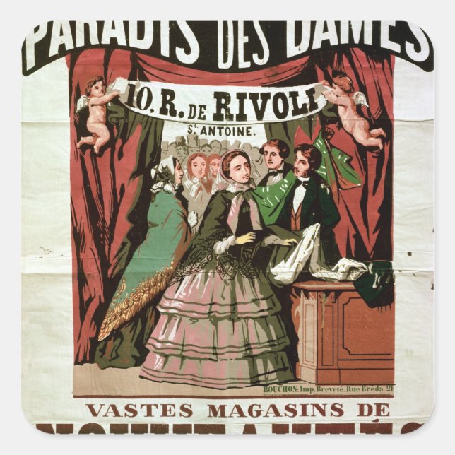 Sticker Carré Affiche publicitaire "Au Paradis des Dames" (Devant)