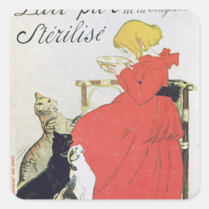 Sticker Carré Affiche publicitaire Lait pur stérilisé