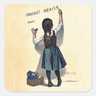 Sticker Carré Affiche vintage Chocolat Menier française Art Boui