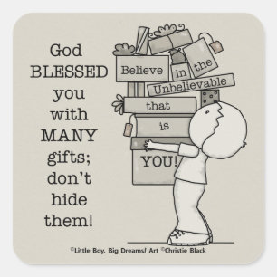 Sticker Carré Afficher vos cadeaux