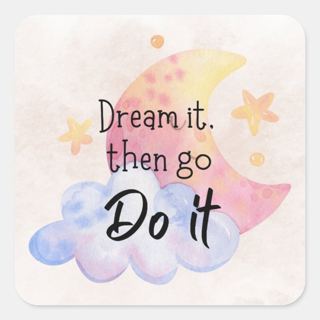 Sticker Carré Affirmation positive | Encouragement de l'autocoll (Devant)