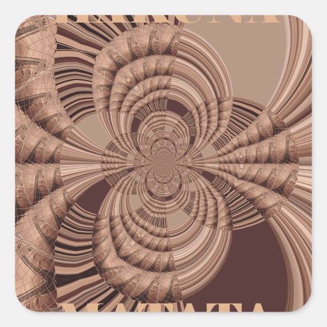 Sticker Carré African Hakuna Matata Fractal Art Print/Graphic (Devant)