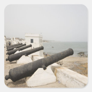 Sticker Carré Afrique, Afrique de l'Ouest, Ghana, Elmina. Canons