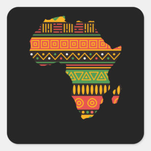 Sticker Carré Afrique Silhouette Black Afro Pride Africaine