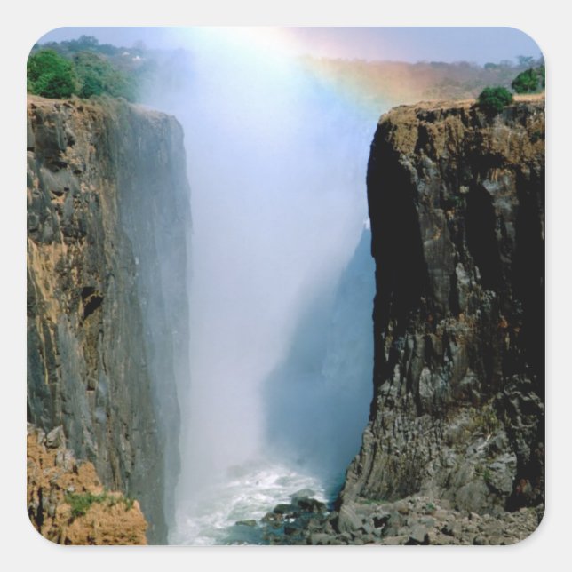 Sticker Carré Afrique, Zambie, Victoria Falls National Park. (Devant)