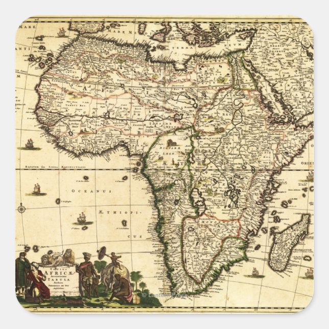 Sticker Carré AfriqueCarte panoramiqueAfrique (Devant)