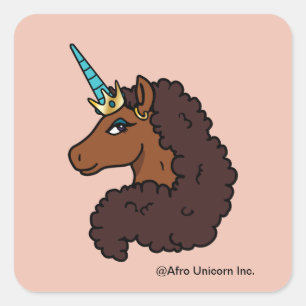 Sticker Carré Afro Unicorn Unique