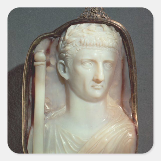 Sticker Carré Agate Cameo portant le portrait de Claudius (Devant)