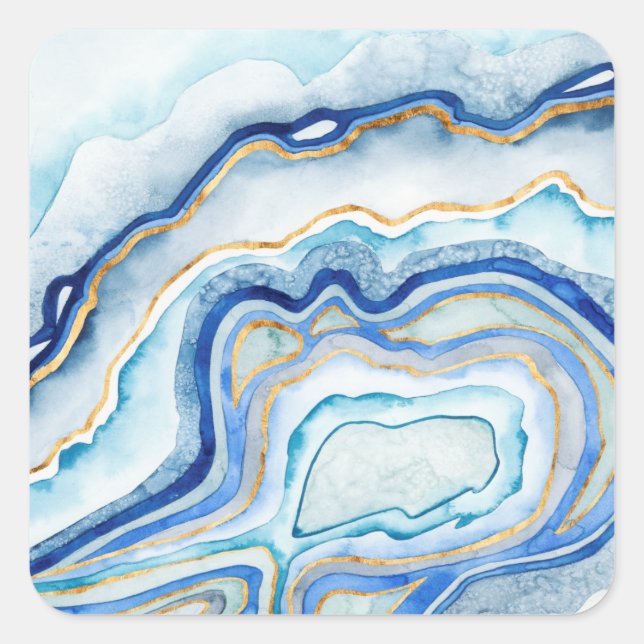 Sticker Carré Agate de cobalt II (Devant)
