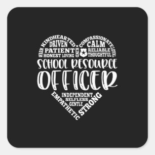 Sticker Carré Agent des ressources scolaires, sro, sécurité