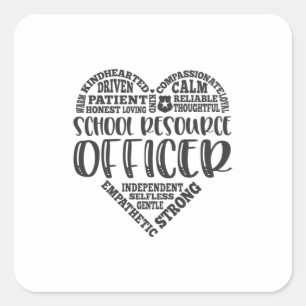 Sticker Carré Agent des ressources scolaires, sro, sécurité