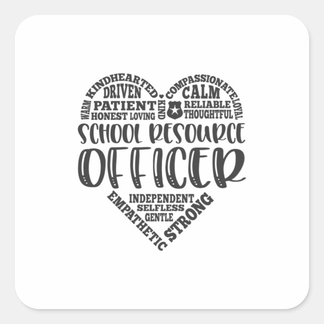 Sticker Carré Agent des ressources scolaires, sro, sécurité (Devant)