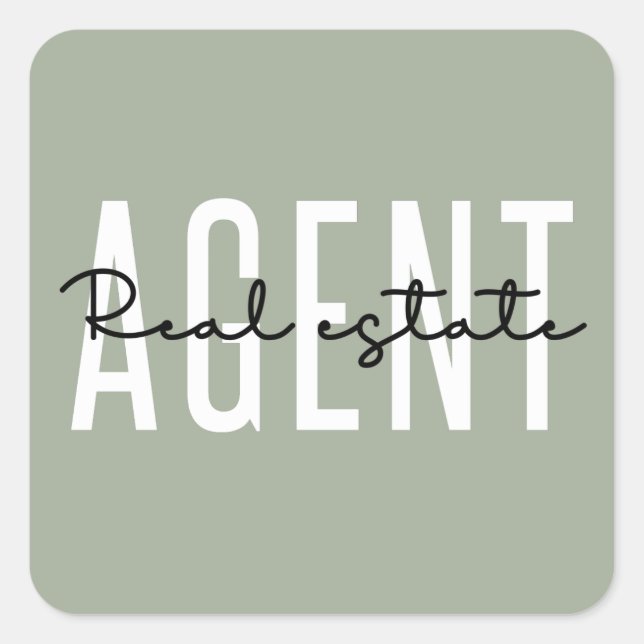 Sticker Carré Agent immobilier | Cadeaux pour le concessionnaire (Devant)