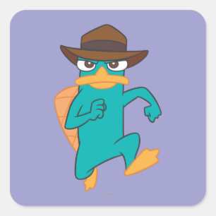 Sticker Carré Agent P en cours d'exécution