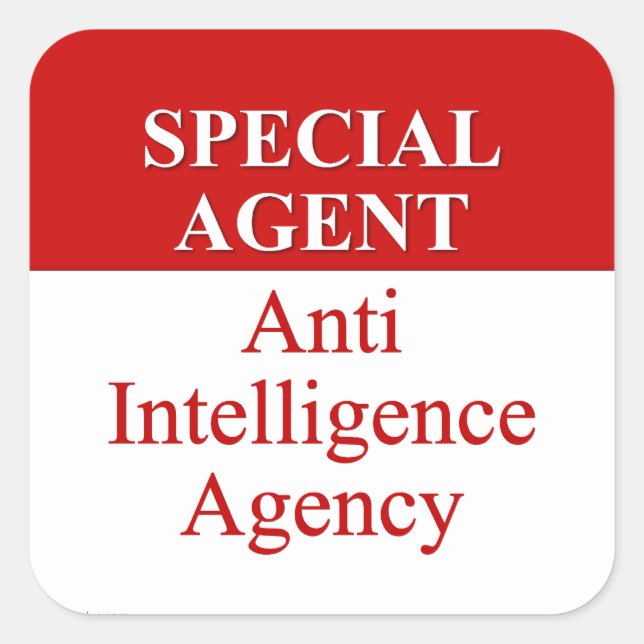 Sticker Carré Agent secret très spécial (3) (Devant)