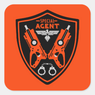 Sticker Carré Agent spécial