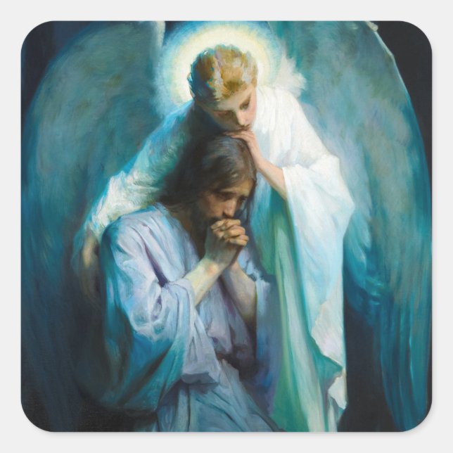 Sticker Carré Agony in the Garden, 1898 par Frans Schwartz (Devant)