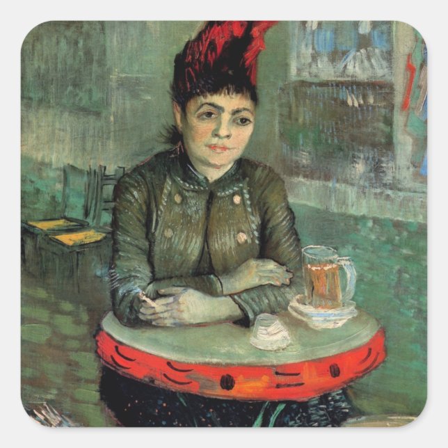 Sticker Carré Agostina Segatori, Café du Tambourin par Van Gogh (Devant)