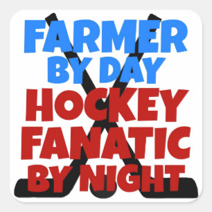 Sticker Carré Agriculteur d'amant d'hockey