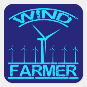 Sticker Carré Agriculteur éolien