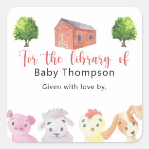Sticker Carré Agritourisme - Baby shower, livres pour bébé