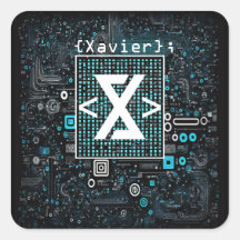 Ai - Technologie - Monogramme de codage - Xavier