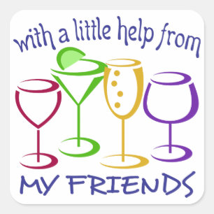 Sticker Carré Aide de mes amis