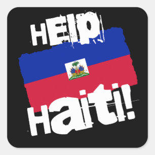 Sticker Carré Aidez Haïti !