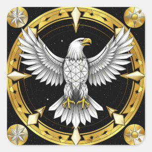 Sticker Carré Aigle Abstrait Déployant Ses Ailes