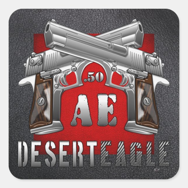 Sticker Carré Aigle du désert .50 AE (Devant)
