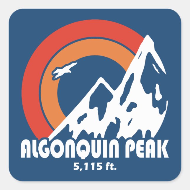Sticker Carré Aigle Sun du sommet Algonquin (Devant)