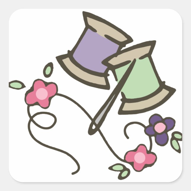 Sticker Carré Aiguille et filetage (Devant)