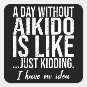 Sticker Carré Aikido drôle d'idée cadeau sportif