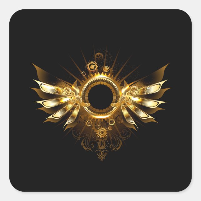 Sticker Carré Ailes de Steampunk (Devant)