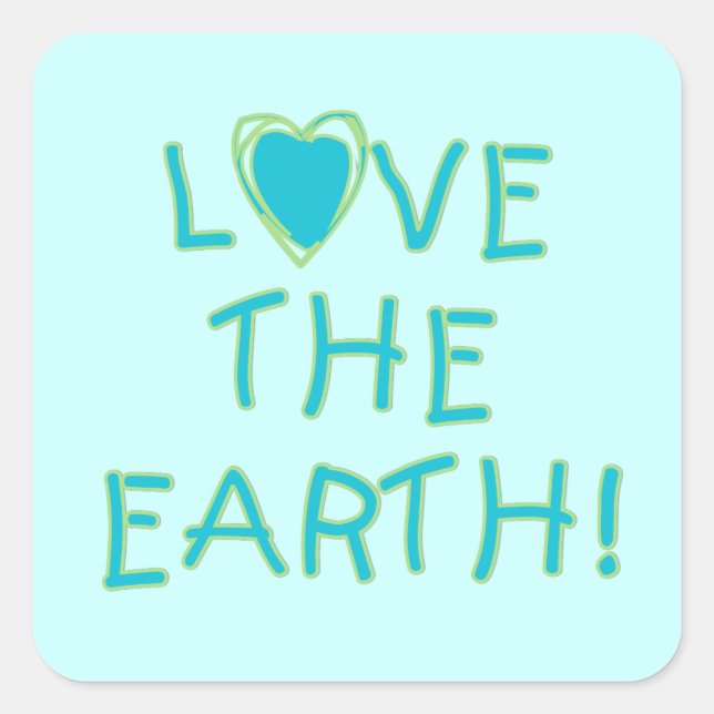 Sticker Carré Aimer la Terre De l'environnement (Devant)