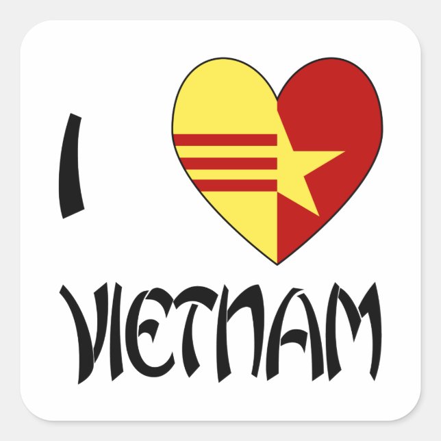 Sticker Carré Aimer l'unité du Vietnam (Devant)