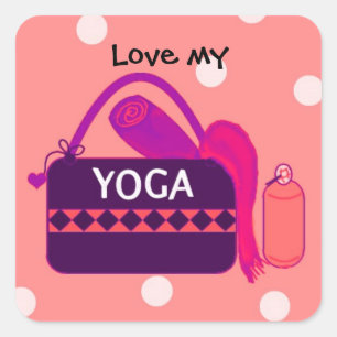 Sticker Carré Aimez mon yoga