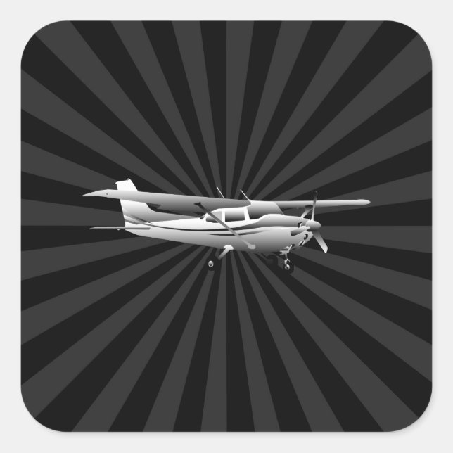 Sticker Carré Aircraft Cessna Silhouette (Devant)