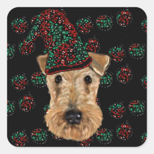 Sticker Carré Airedale Terrier