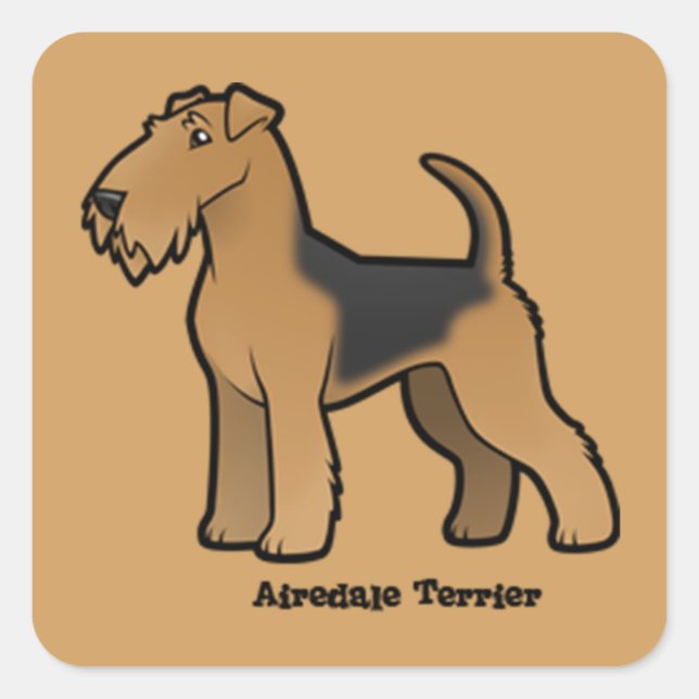 Sticker Carré airedale terrier (Devant)
