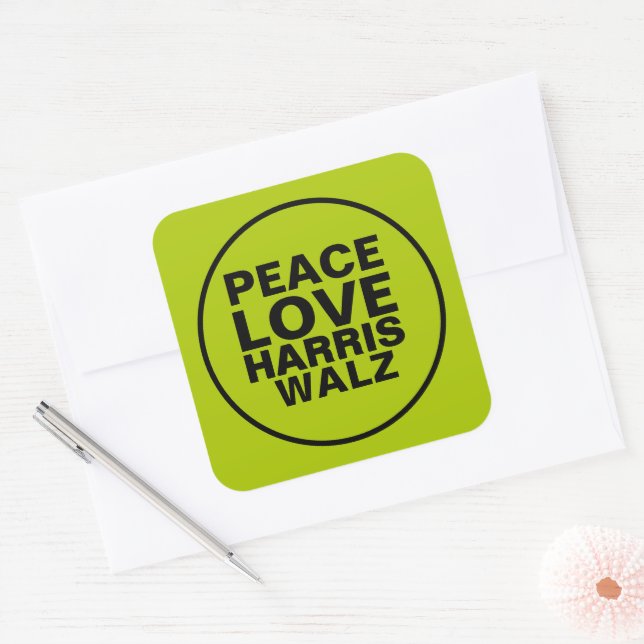 Sticker Carré AIVE PAIX HARRIS WALZ Neon Green (Enveloppe)